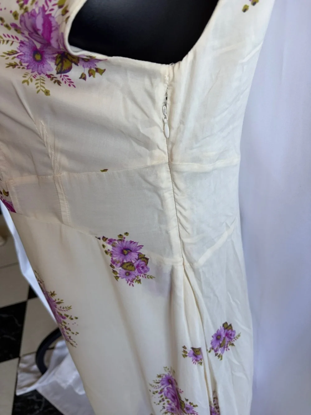 Free People Birdie Floral High Low White Dress, sz 12, 20” PTP, 51” L back